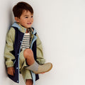 Juno - Blue Stripe - Junior Rubber Boot