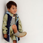 Juno - Blue Stripe - Junior Rubber Boot