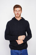 Pull À Capuche Côtelé – Noir – Homme