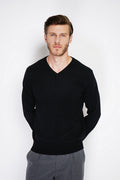 Pull Col V – Noir – Homme