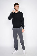 Pull Col V – Noir – Homme
