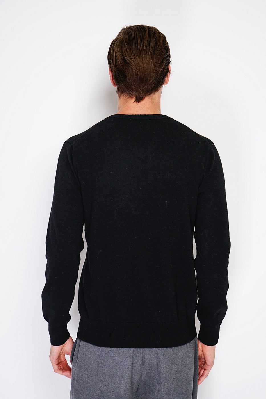 Pull Col V – Noir – Homme