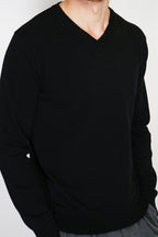 Pull Col V – Noir – Homme