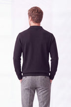 Pull Camionneur Demi-Zippé – Noir – Homme