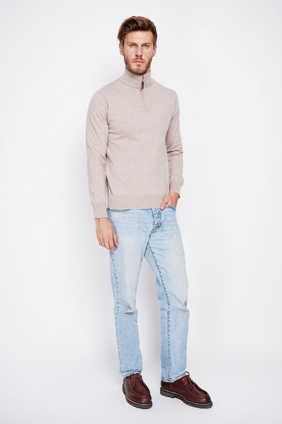 Pull Camionneur Zippé – Désert – Homme