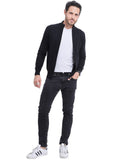 Men’s Zip-Up Cardigan – Black