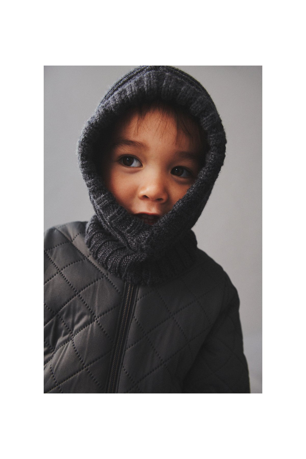 Passamontagna in maglia Woolao - Grigio antracite mélange