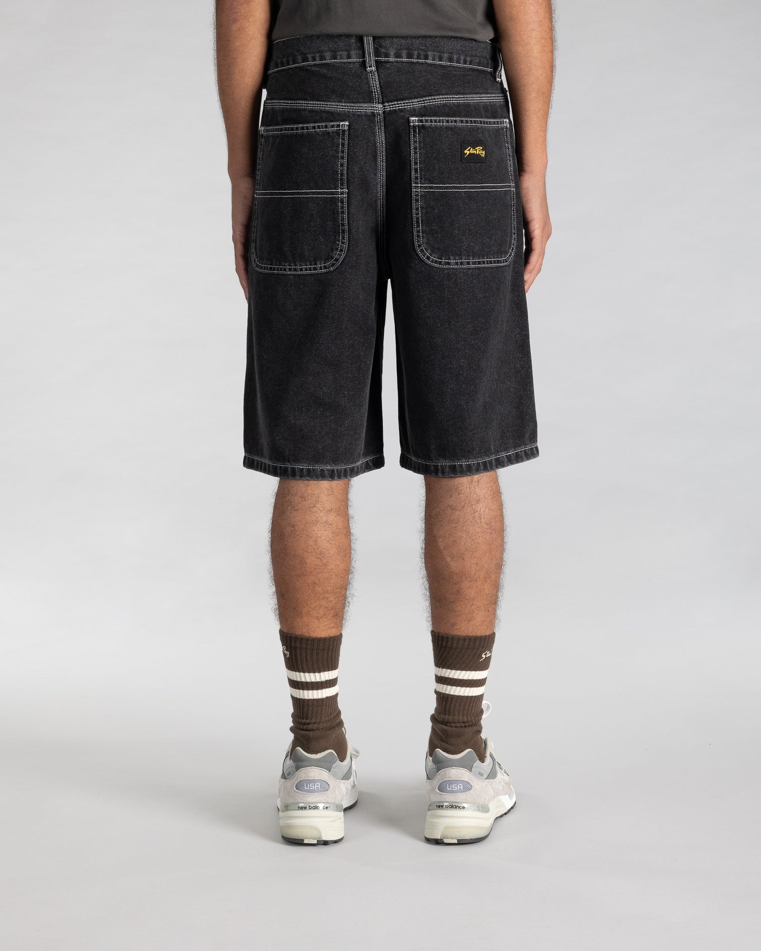 Wide 5 Short - Washed Black Denim