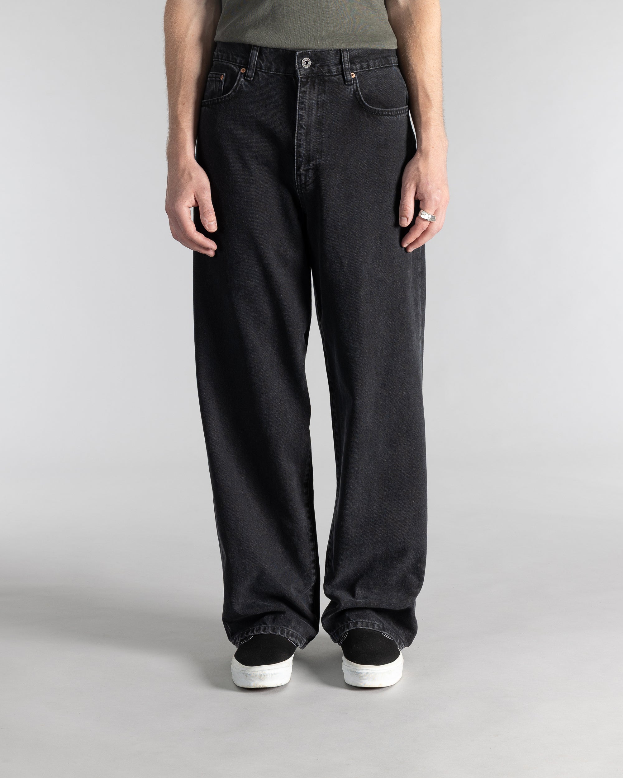 Wide 5 - Stonewashed Black Denim