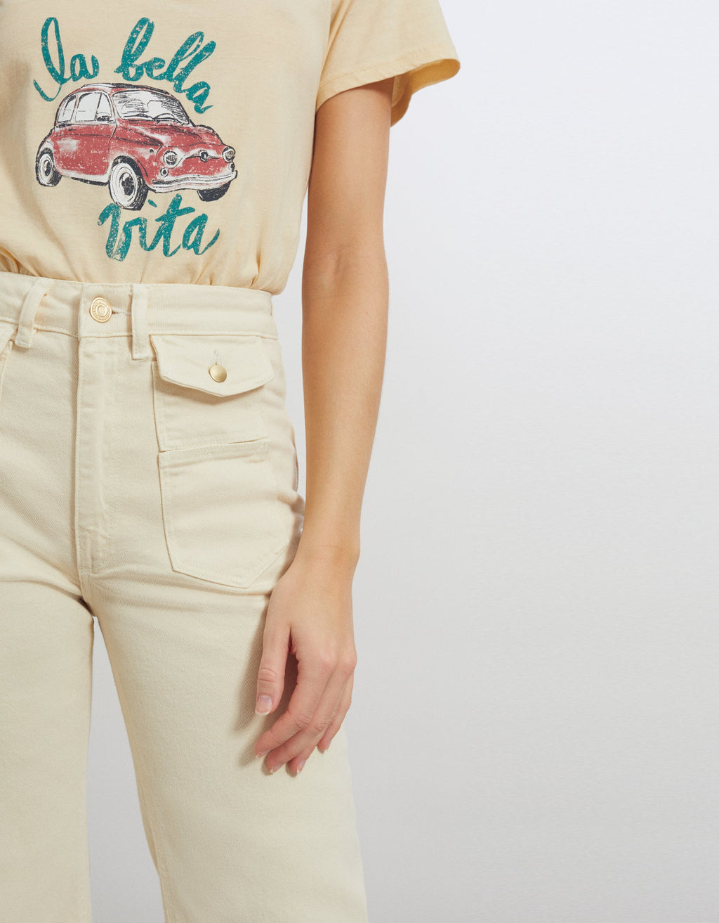 Jean Wide Willow Color - Milkshake - Femme