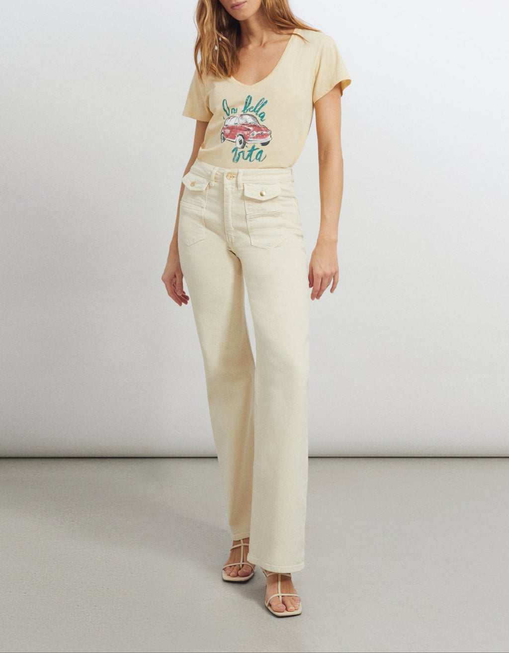 Jean Wide Willow Color - Milkshake - Femme