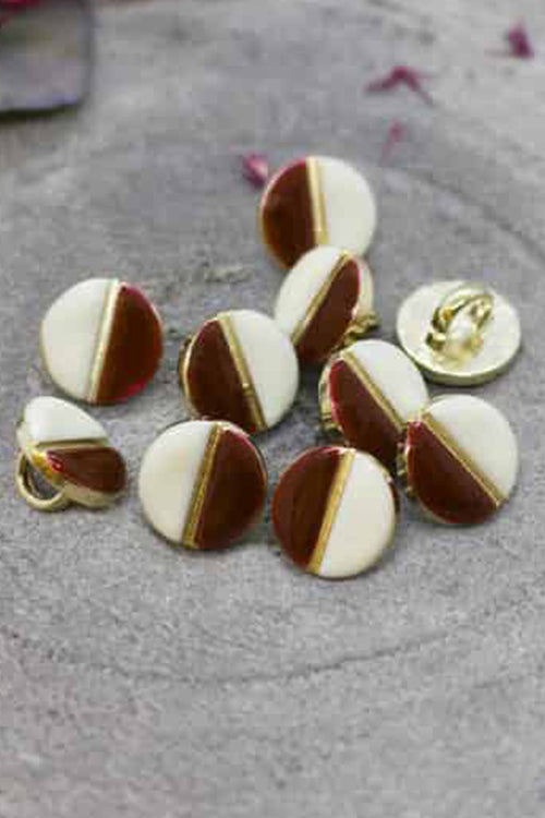 Boutons Wink Off-White - Rust / Crispy Brownie x10