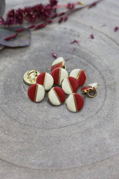 Boutons Wink Off-White - Terracotta x10