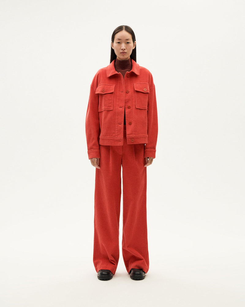 Chaqueta roja pana Frans sostenible-5