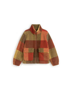 Geruit sherpa-jack Sophie - Bruin