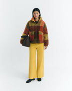 Geruit sherpa-jack Sophie - Bruin