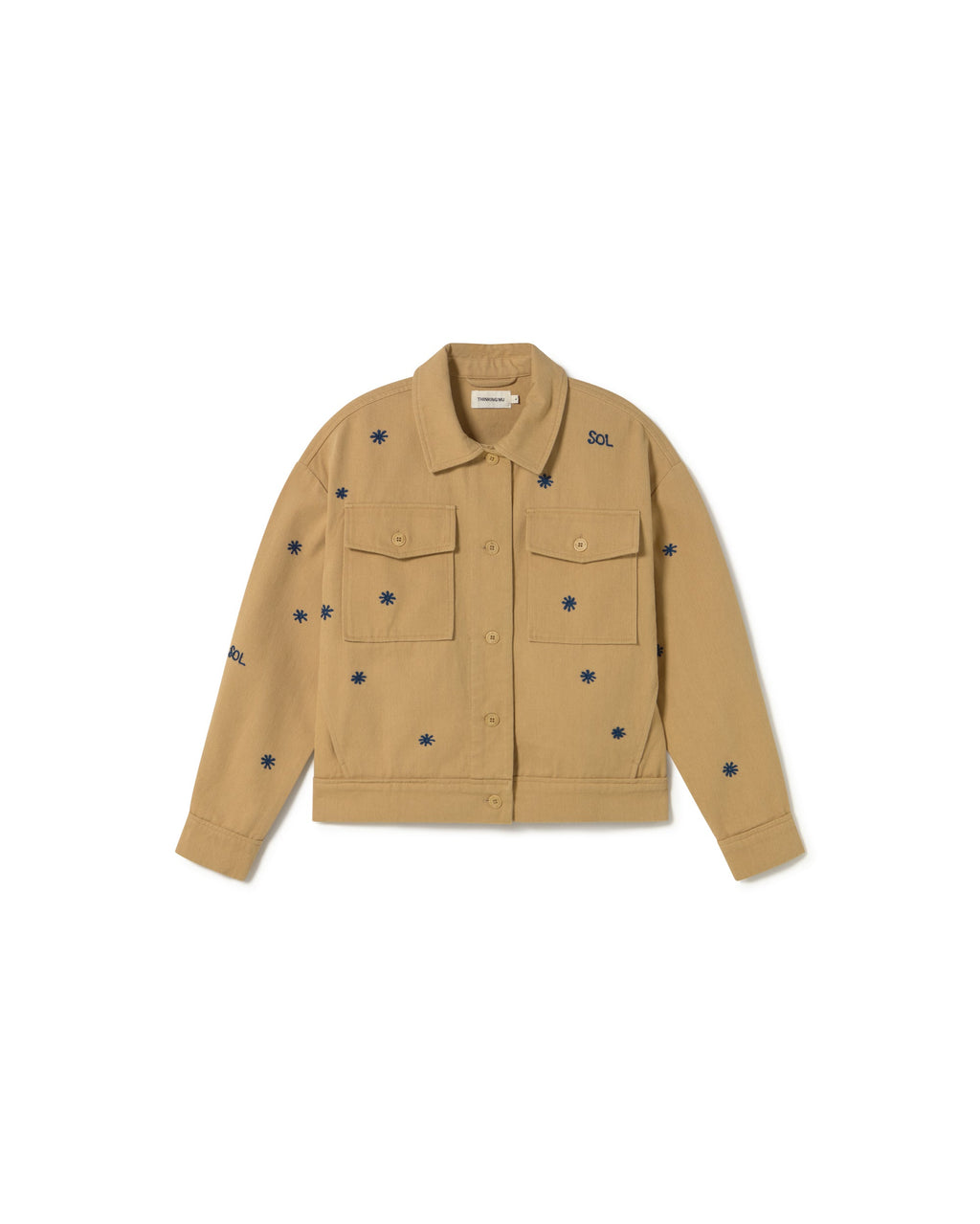 Chaqueta beige sol chain Frans sostenible - silueta 1
