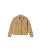 Chaqueta beige sol chain Frans sostenible - silueta 1
