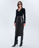 Jupe Jala chocolat en cuir_1