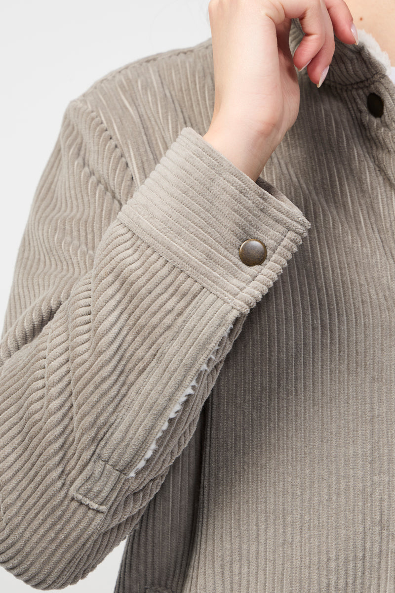 Veste Sherpa Lined Jumbo Cord - Concrete - Femme