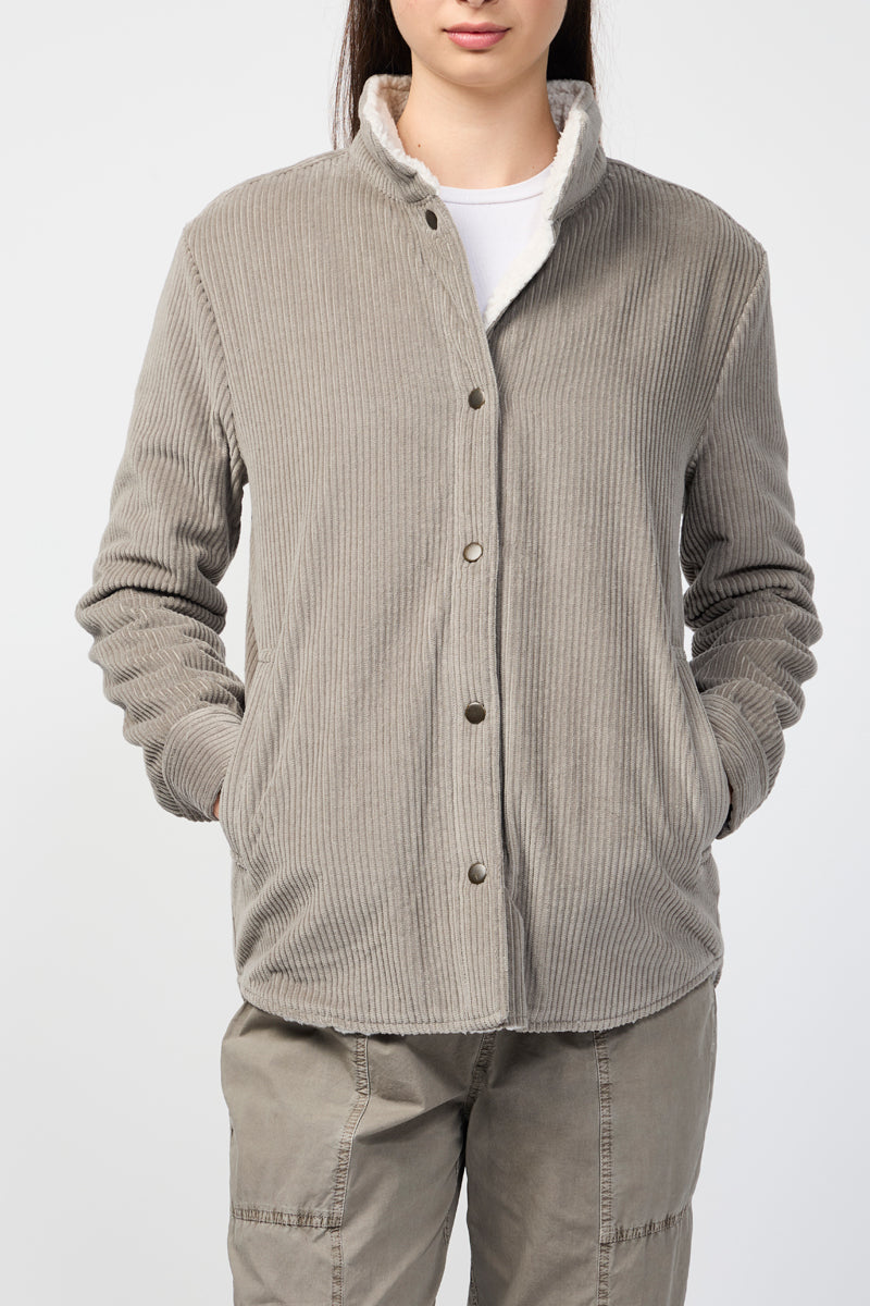 Veste Sherpa Lined Jumbo Cord - Concrete - Femme