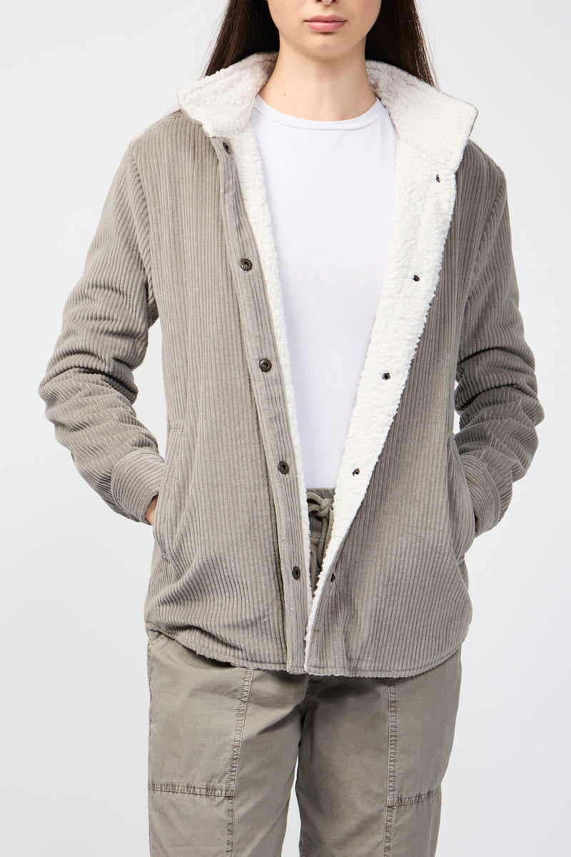 Veste Sherpa Lined Jumbo Cord - Concrete - Femme