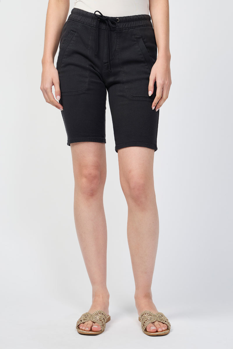 Soft Draped Utility Short - Carbon Pigment - Women