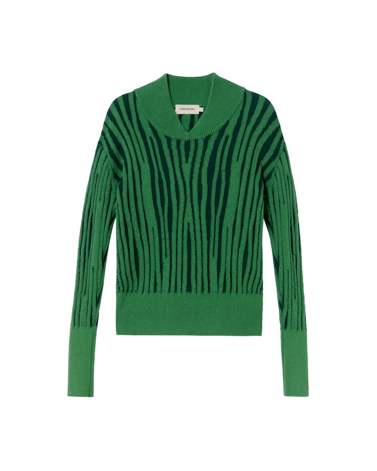 Jersey verde cachemir Gery sostenible - silueta 1