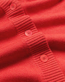 Cárdigan rojo lana Jazz sostenible - silueta 2