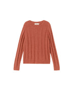 Maglione rosso lana alpaca Layan sostenibile-silhouette-1