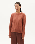 Maglione rosso lana alpaca Layan sostenibile-1