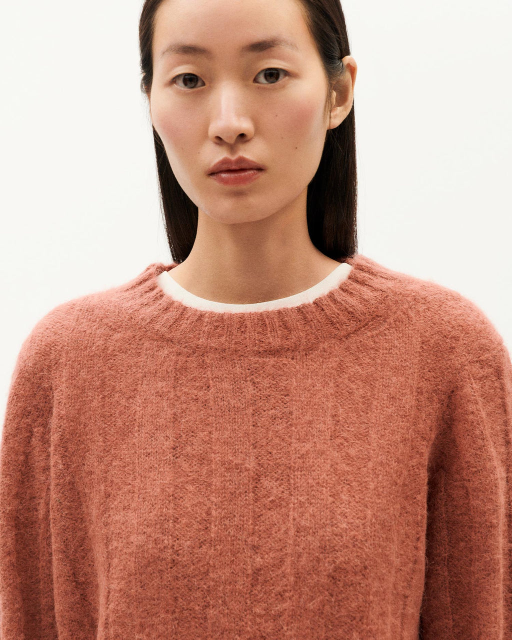 Maglione rosso lana alpaca Layan sostenibile-3