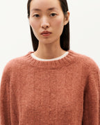 Maglione rosso lana alpaca Layan sostenibile-3