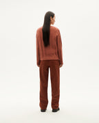 Maglione rosso lana alpaca Layan sostenibile-4