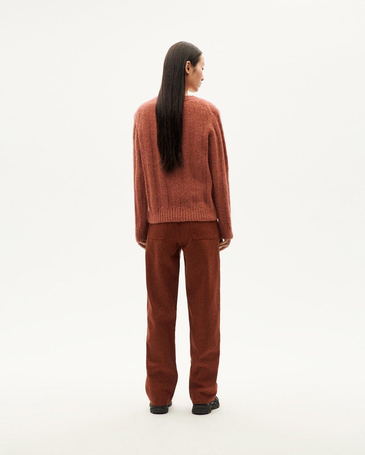 Maglione rosso lana alpaca Layan sostenibile-4