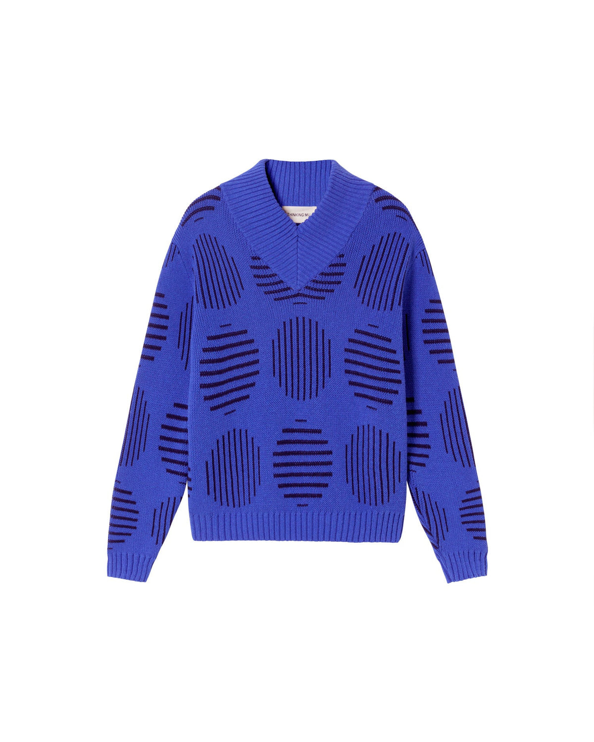Maglione blu in lana merino japan Miranda sostenibile - silhouette - 1