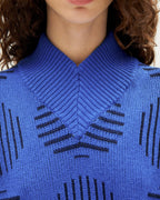 Maglione blu in lana merino japan Miranda sostenibile - 3