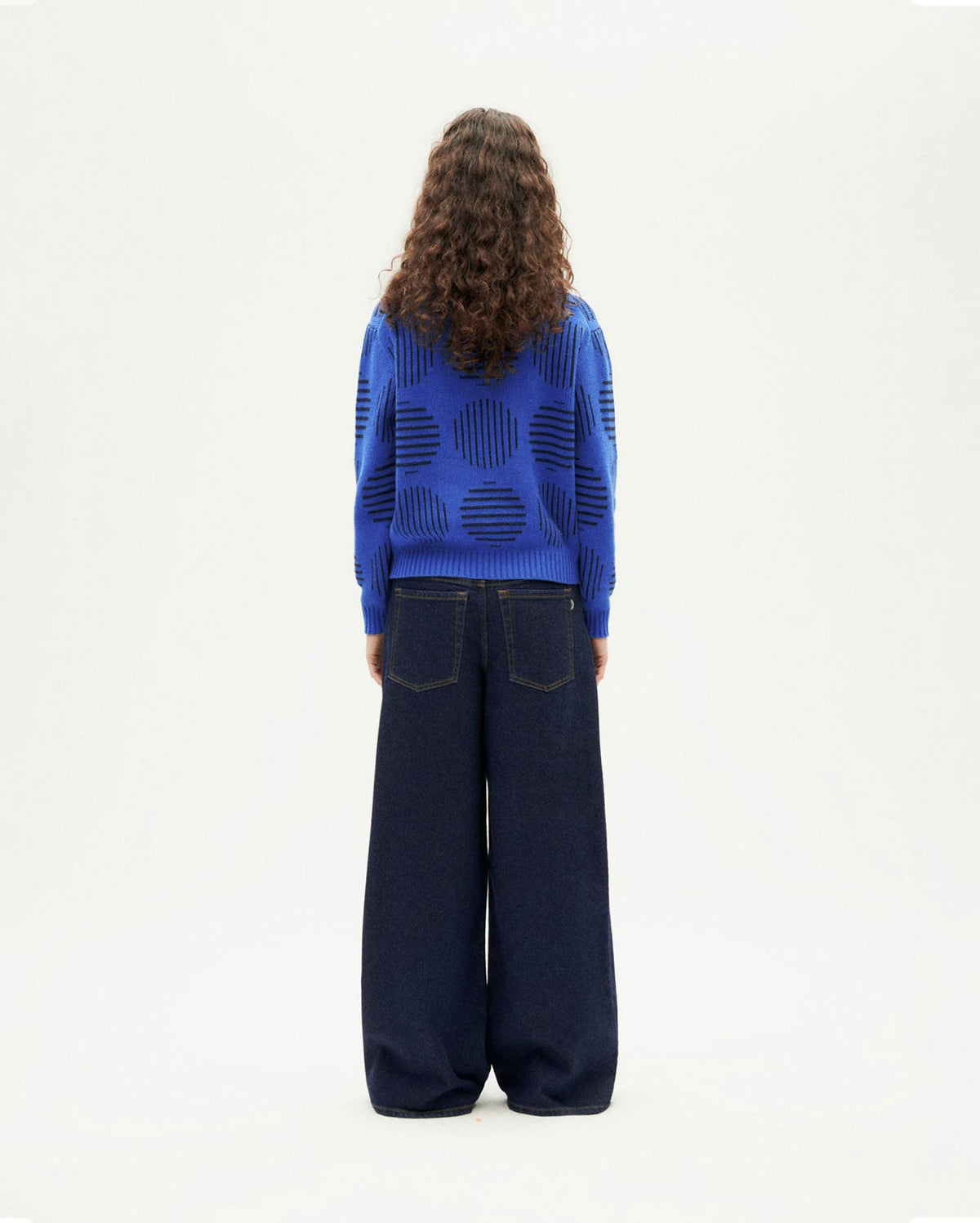 Maglione blu in lana merino japan Miranda sostenibile - 4