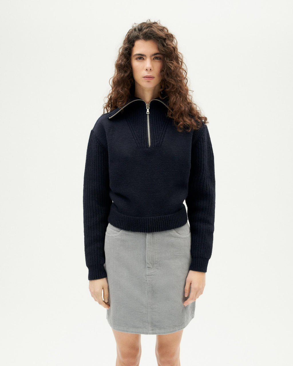 Maglione blu lana Tanit sostenibile-1