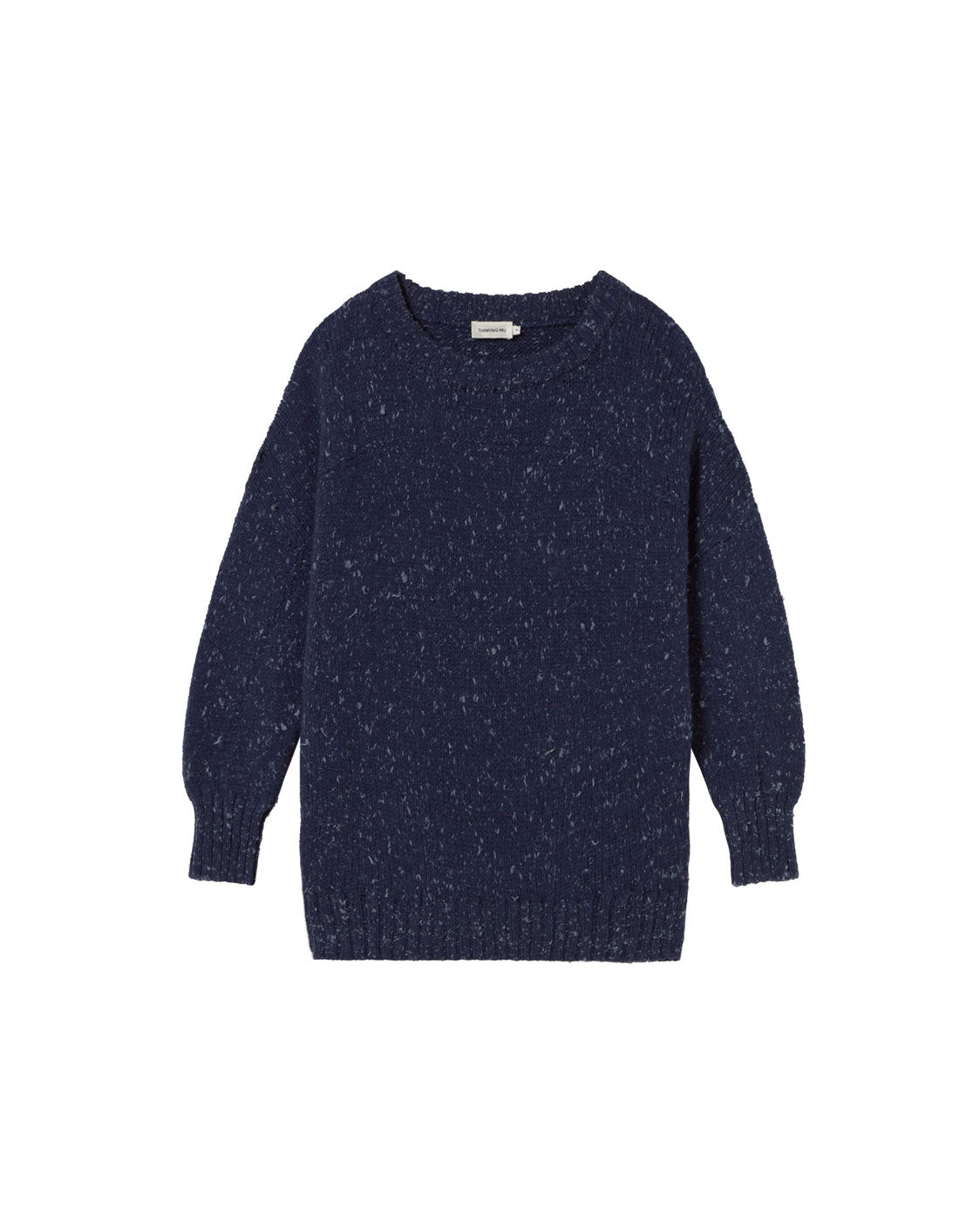 Liza sustainable blue oversized merino wool jumper silhouette - 1