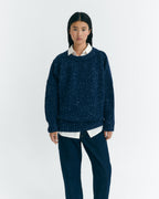 Liza sustainable blue oversized merino wool jumper - 1
