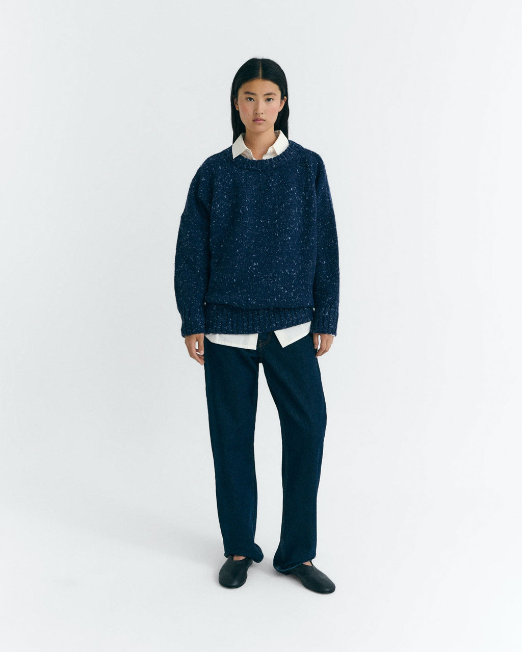Liza sustainable blue oversized merino wool jumper - 2
