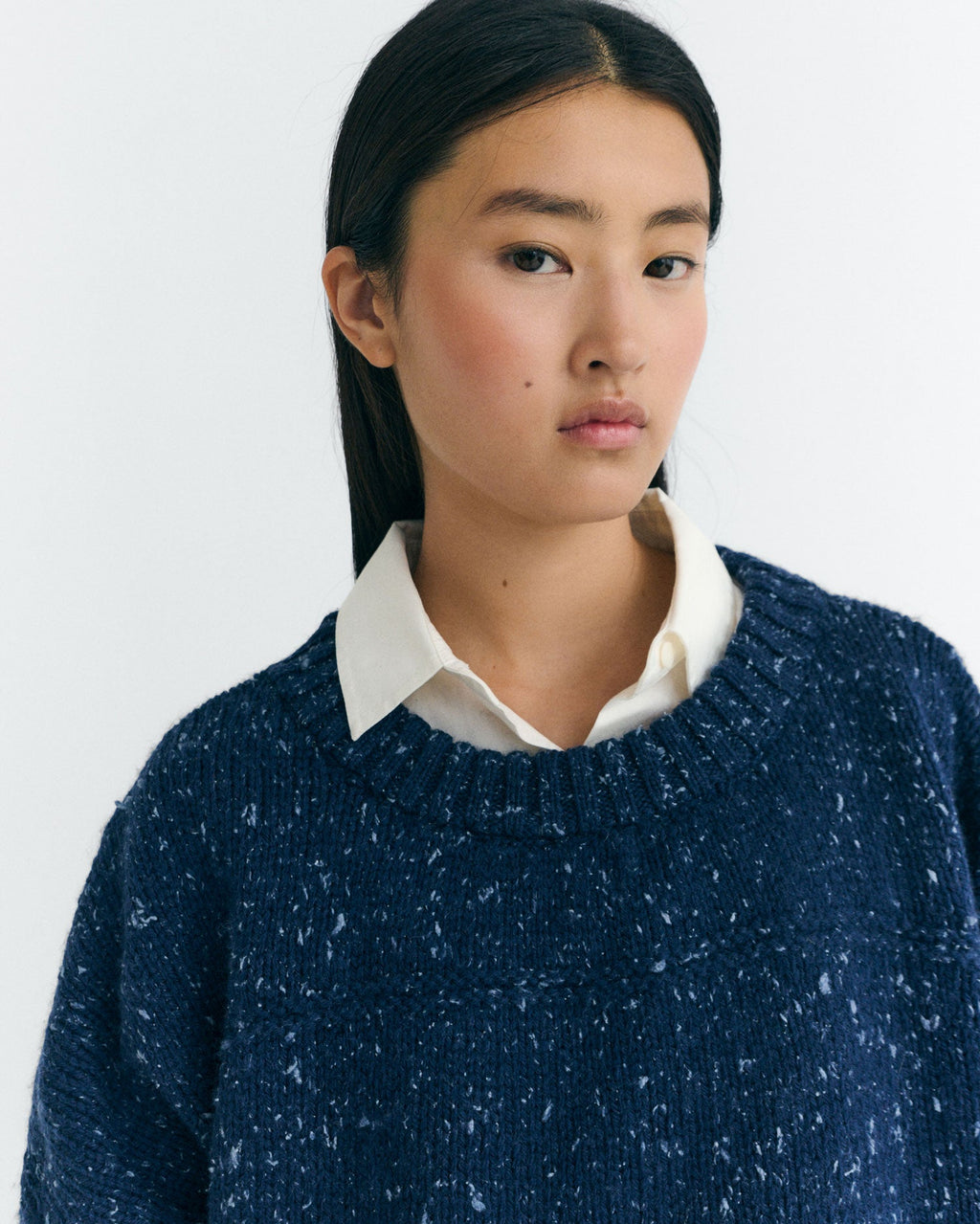Liza sustainable blue oversized merino wool jumper - 3