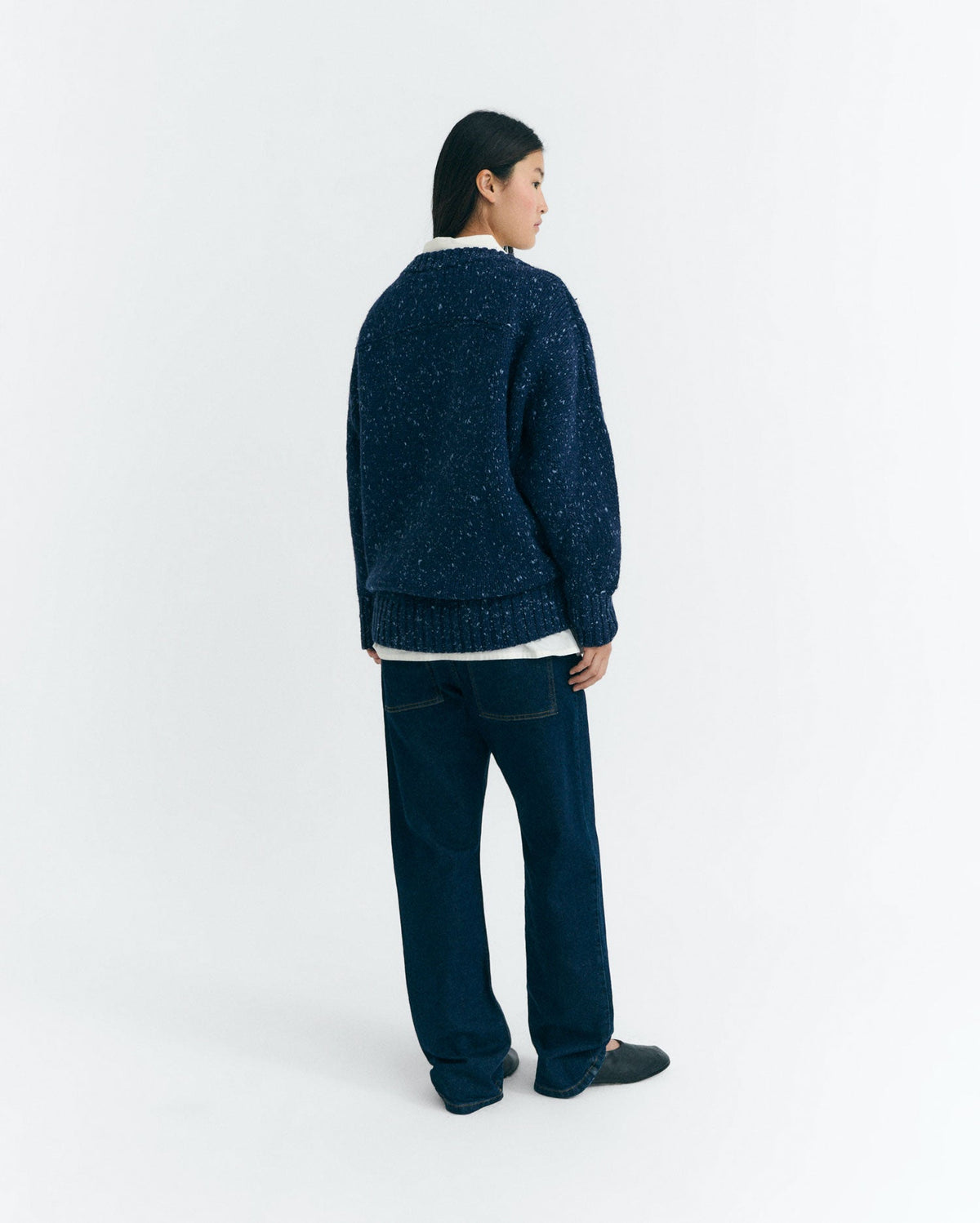 Liza sustainable blue oversized merino wool jumper - 4