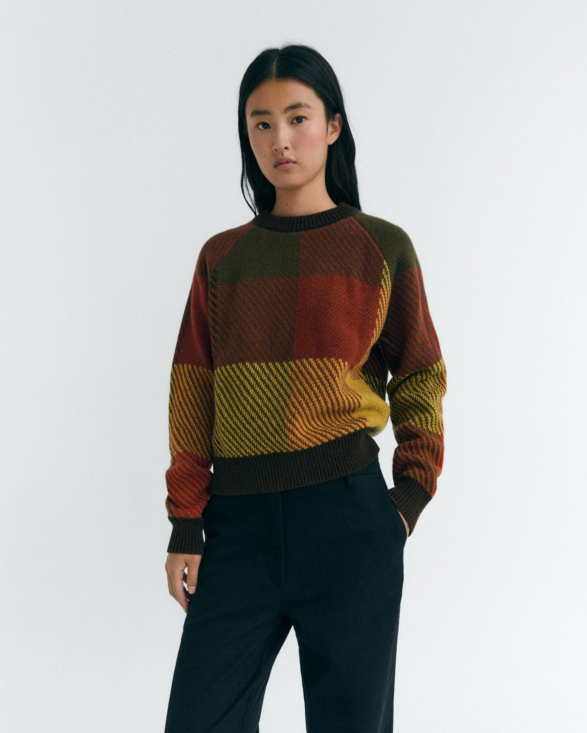 Pull En Laine À Carreaux Nur