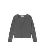Jersey cashmere gris Aloma sostenible silueta - 1