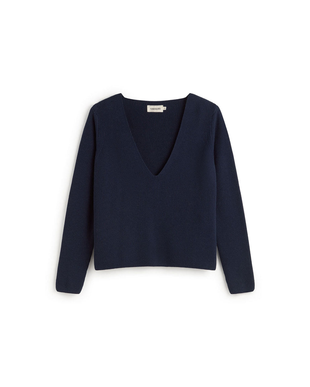 Aloma sustainable blue cashmere jumper silhouette - 1