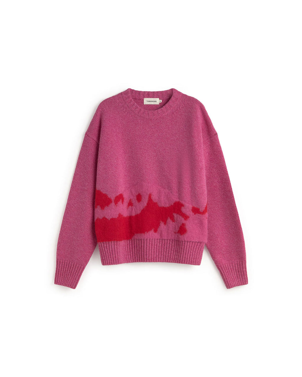 Jersey punto texturizado lana rosa Petra sostenible silueta - 1
