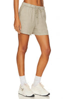 Pantalón corto de lino ligero teñido en prenda - Silly Pigment - Mujer