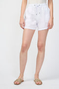 Short En Lin Léger Teint Garmet - Blanc - Femme
